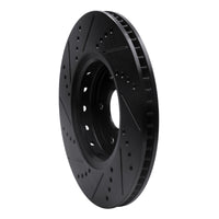 R1 Concepts R1 16-22 Acura ILX Front Right Drilled & Slotted Black Brake Rotor