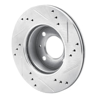 R1 Concepts R1 00-02 Hyundai Accent Front Left Drilled & Slotted Silver Brake Rotor