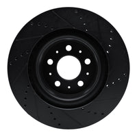 R1 Concepts R1 17-25 Tesla Model 3 Front Left Drilled & Slotted Black Brake Rotor