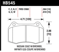Hawk Performance Hawk 03-07 G35/350z/03-06 Sentra Spec V w/ Brembo HPS Street Front Brake Pads