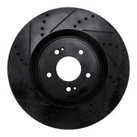 R1 Concepts R1 08-15 Mitsubishi Lancer Front Left Drilled & Slotted Black Brake Rotor
