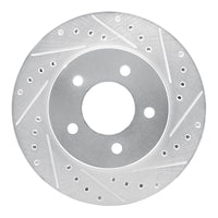 R1 Concepts R1 87-90 Dodge DAKOTA 4WD Front Left Drilled & Slotted Silver Brake Rotor