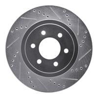 R1 Concepts R1 03-04 Dodge DAKOTA 4WD Front Right Drilled & Slotted Silver Brake Rotor