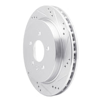 R1 Concepts R1 03-11 Cadillac CTS Rear Right Drilled & Slotted Silver Brake Rotor