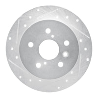 R1 Concepts R1 18-24 Toyota Camry Rear Left Drilled & Slotted Silver Brake Rotor