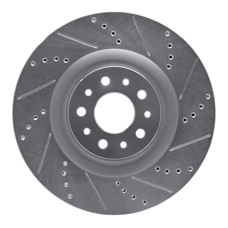 R1 Concepts R1 14-19 Fiat 500L Front Right Drilled & Slotted Silver Brake Rotor
