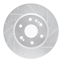 R1 Concepts R1 2019-2026 Cadillac Vistiq Front Right Drilled & Slotted Silver Brake Rotor