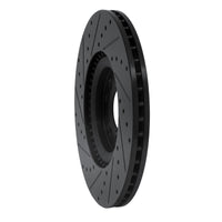 R1 Concepts R1 00-06 Audi TT Quattro Front Right Drilled & Slotted Black Brake Rotor
