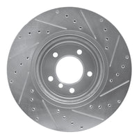 R1 Concepts R1 06-13 BMW 135IS Front Left Drilled & Slotted Silver Brake Rotor