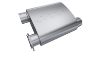 QTP 2.5in Weld-On 304SS Screamer Muffler Short Case w/Bolt-On QTEC Electric Cutout