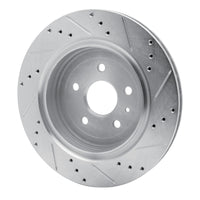 R1 Concepts R1 16-24 Cadillac ATS Rear Left Drilled & Slotted Silver Brake Rotor
