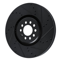 R1 Concepts R1 04-06 Audi TT Quattro Right Front Drilled & Slotted Black Brake Rotor