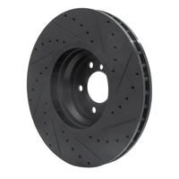 R1 Concepts R1 2007-2008 BMW ALPINA B7 Front Left Drilled & Slotted Black Brake Rotor