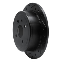 R1 Concepts R1 99-02 Daewoo Nubira Rear Left Drilled & Slotted Black Brake Rotor