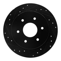 R1 Concepts R1 04-15 Infiniti QX56 Rear Left Drilled & Slotted Black Brake Rotor