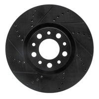 R1 Concepts R1 2013-2023 Chrysler 200 Front Left Drilled & Slotted Black Brake Rotor