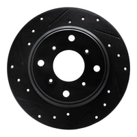 R1 Concepts R1 87-90 Acura Legend Rear Left Drilled & Slotted Black Brake Rotor