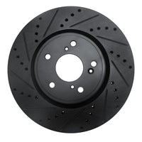 R1 Concepts R1 2013-2025 Acura Integra Front Left Drilled & Slotted Black Brake Rotor
