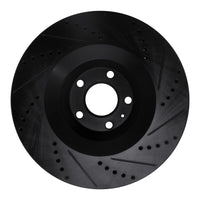 R1 Concepts R1 05-11 Audi A6 Quattro Front Left Drilled & Slotted Black Brake Rotor