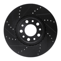 R1 Concepts R1 2013-2023 Chrysler 200 Front Right Drilled & Slotted Black Brake Rotor