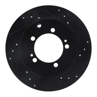 R1 Concepts R1 92-96 Mitsubishi DIAMANTE Rear Right Drilled & Slotted Black Brake Rotor