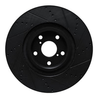 R1 Concepts R1 09-11 Lexus IS350 Left Front Drilled & Slotted Black Brake Rotor