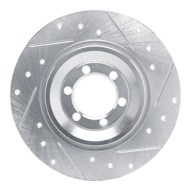 R1 Concepts R1 81-89 Alfa Romeo GTV-6 Rear Right Drilled & Slotted Silver Brake Rotor