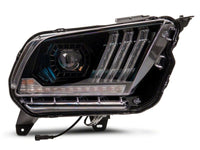 Raxiom 10-12 Ford Mustang LED Projector Headlights SEQL Turn Signals- Black Housing (Clear Lens)