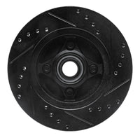 R1 Concepts R1 87-93 Ford Mustang Front Left Drilled & Slotted Black Brake Rotor