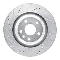 R1 Concepts R1 05-11 Audi A6 Quattro Rear Left Drilled & Slotted Silver Brake Rotor