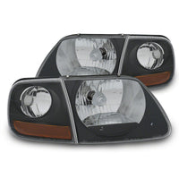 Raxiom 97-03 Ford F-150 G2 Euro Headlights w/ Parking Lights- Black Housing (Clear Lens)