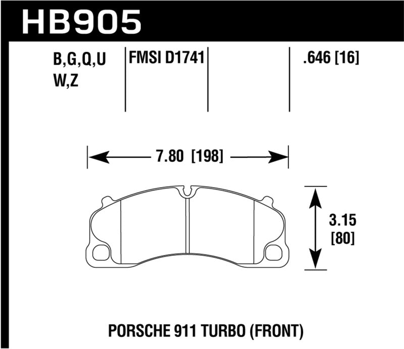 Hawk Performance Hawk 18 Porsche 911 HPS 5.0 Front Brake Pads