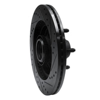 R1 Concepts R1 00-04 Ford F-150 RWD Front Left Drilled & Slotted Black Brake Rotor