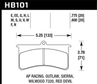 Hawk Performance Hawk Aerospace Components / AP Racing / Brakeman / CNC / Coleman / Outlaw DTC-60 Race Brake Pads