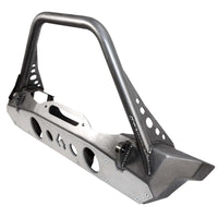 Artec Industries Jeep JK Bare Steel Nighthawk Mid-Tube Stinger Front Bumper w/ Alum Skid Bare Steel