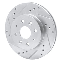 R1 Concepts R1 03-05 Kia Rio Front Left Drilled & Slotted Silver Brake Rotor