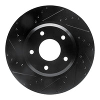 R1 Concepts R1 05-06 Pontiac GTO Front Left Drilled & Slotted Black Brake Rotor