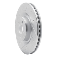 R1 Concepts R1 15-23 Ford Mustang Front Left Drilled & Slotted Silver Brake Rotor