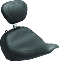 Mustang Motorcycle Mustang 18-21 Harley Fat Boy Wide Tripper Solo Seat w/Driver Backrest - Black