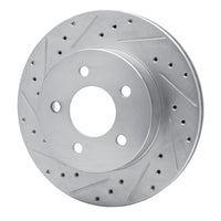 R1 Concepts R1 82-90 Ford Mustang Rear Left Drilled & Slotted Silver Brake Rotor