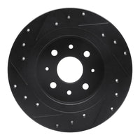 R1 Concepts R1 98-03 Kia Sephia Rear Right Drilled & Slotted Black Brake Rotor