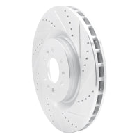 R1 Concepts R1 04-11 Cadillac CTS Front Right Drilled & Slotted Silver Brake Rotor