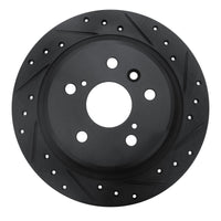R1 Concepts R1 95-99 Toyota AVALON Rear Right Drilled & Slotted Black Brake Rotor