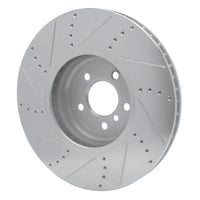 R1 Concepts R1 09-17 BMW 750I Right Front Drilled & Slotted Silver Brake Rotor