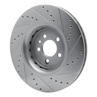 R1 Concepts R1 14-23 Dodge Charger Front Left Drilled & Slotted Silver Brake Rotor