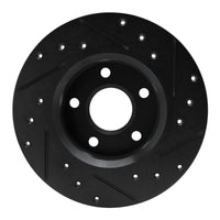 R1 Concepts R1 84-87 Pontiac Fiero Rear Left Drilled & Slotted Black Brake Rotor