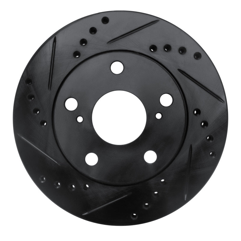 R1 Concepts R1 92-01 Toyota Camry Front Left Drilled & Slotted Black Brake Rotor