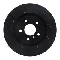 R1 Concepts R1 03-08 Infiniti G35 Front Left Drilled & Slotted Black Brake Rotor