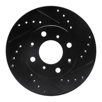 R1 Concepts R1 90-00 Honda Civic Hatchback Front Right Drilled & Slotted Black Brake Rotor
