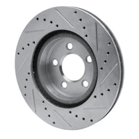R1 Concepts R1 09-23 Dodge Challenger Front Left Drilled & Slotted Silver Brake Rotor